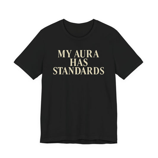 My Aura Has Standards Vintage Tee – Unisex Spiritual Graphic Shirt for Intentional Living