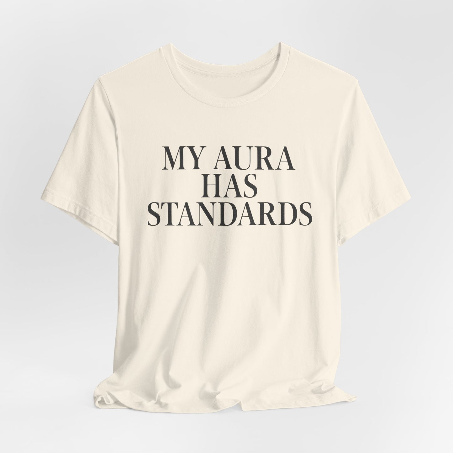 My Aura Has Standards Vintage Tee – Unisex Spiritual Graphic Shirt for Intentional Living