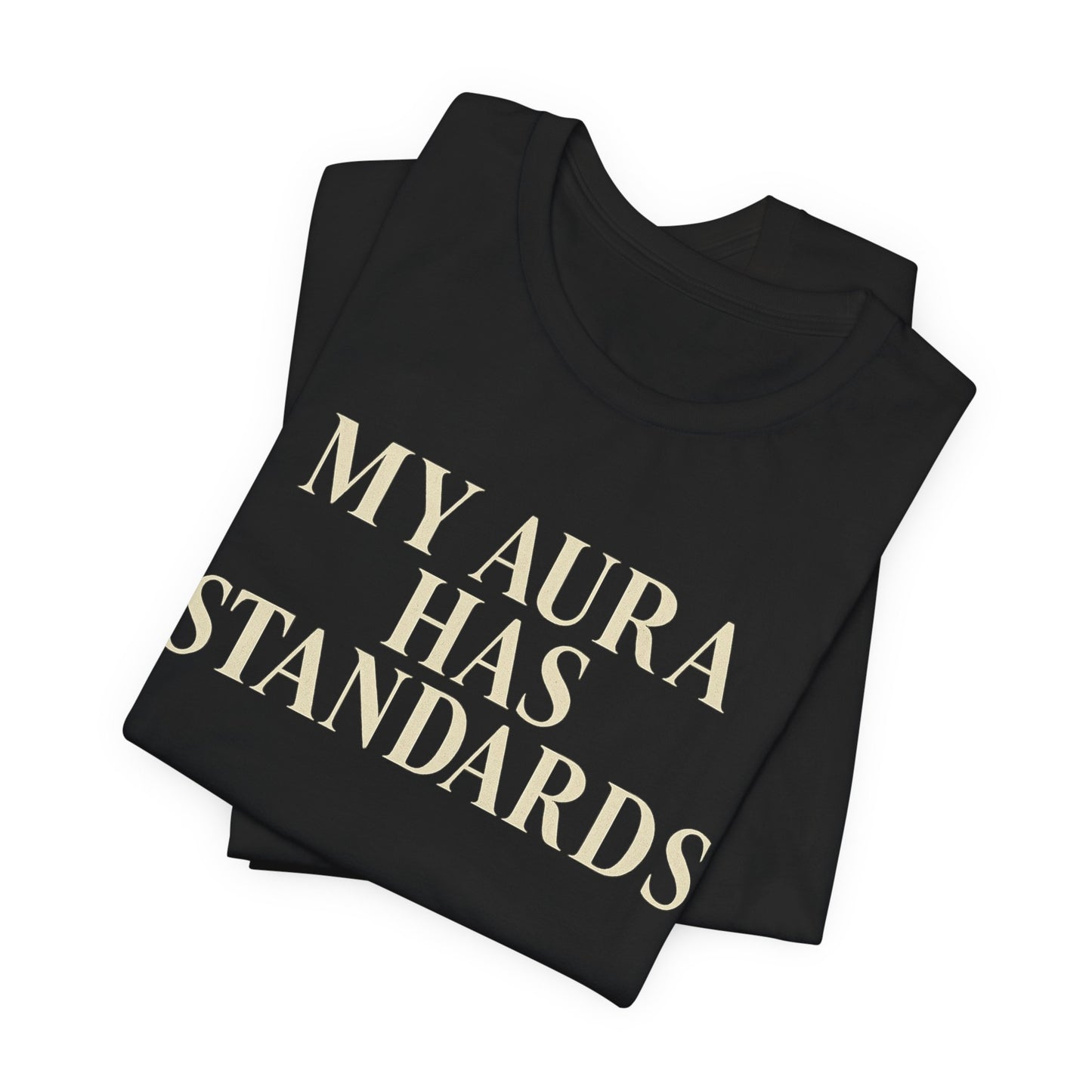 My Aura Has Standards Vintage Tee – Unisex Spiritual Graphic Shirt for Intentional Living
