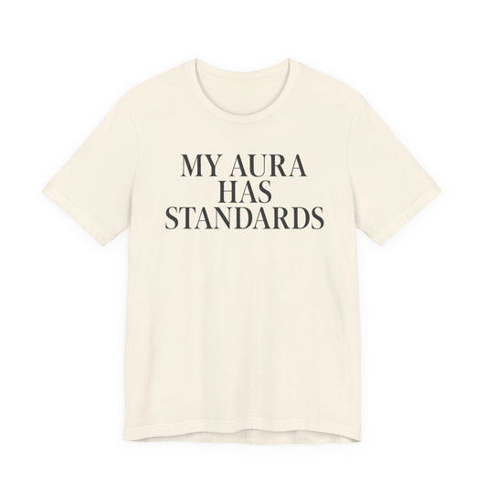 My Aura Has Standards Vintage Tee – Unisex Spiritual Graphic Shirt for Intentional Living