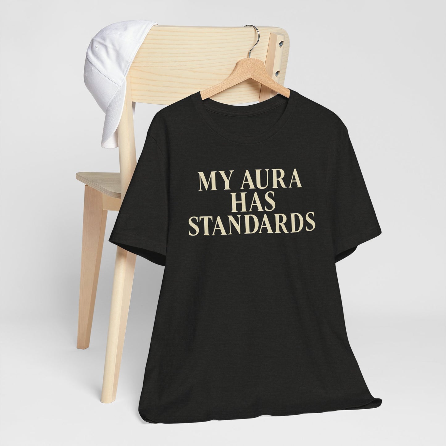 My Aura Has Standards Vintage Tee – Unisex Spiritual Graphic Shirt for Intentional Living
