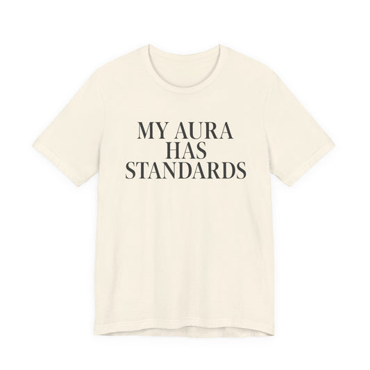 My Aura Has Standards Vintage Tee – Unisex Spiritual Graphic Shirt for Intentional Living