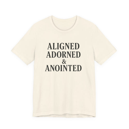 Aligned, Adorned & Anointed Vintage Graphic Tee – Spiritual Statement Shirt