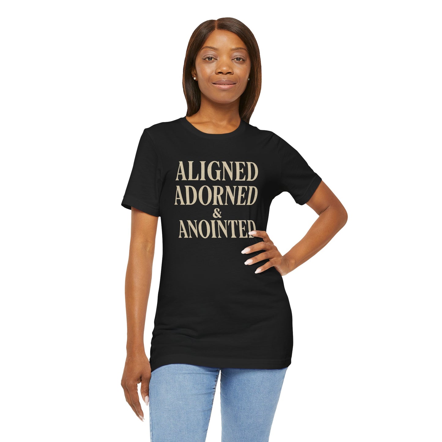 Aligned, Adorned & Anointed Vintage Graphic Tee – Spiritual Statement Shirt