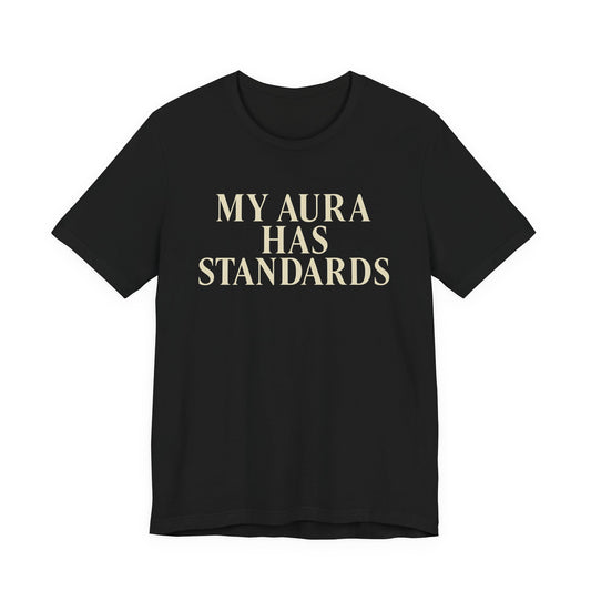 My Aura Has Standards Vintage Tee – Unisex Spiritual Graphic Shirt for Intentional Living