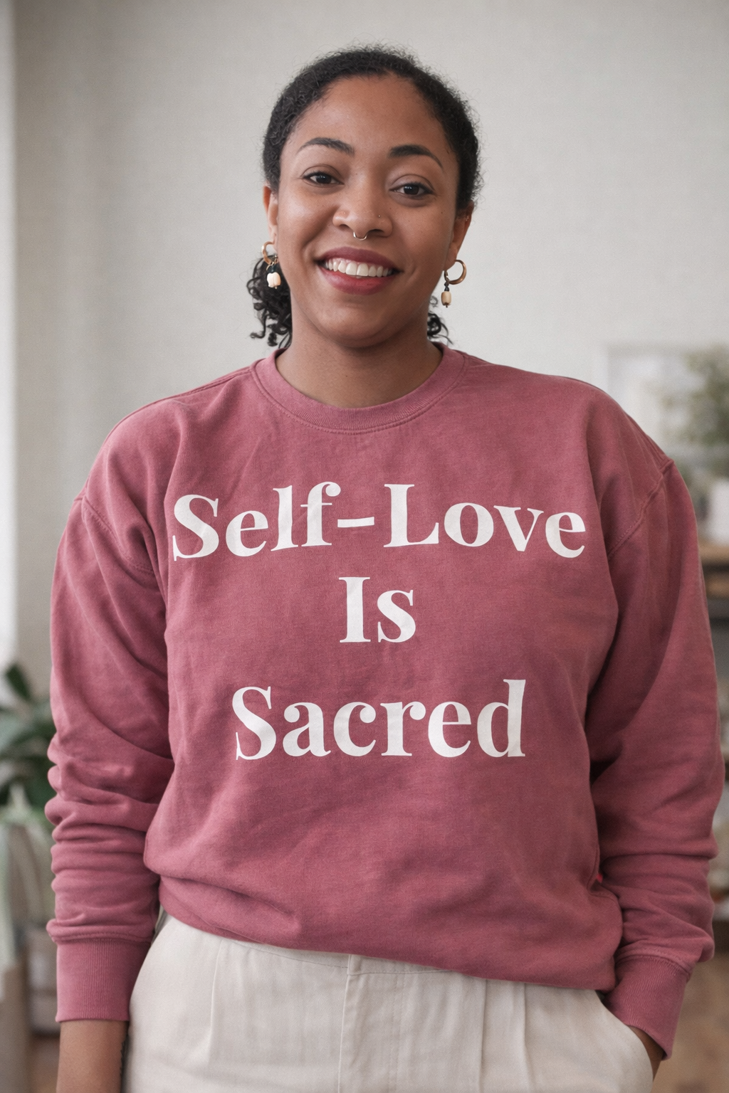 Self-Love Is Sacred Sweatshirt — Lightweight Crewneck for Women & Men